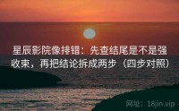 星辰影院像排错：先查结尾是不是强收束，再把结论拆成两步（四步对照）
