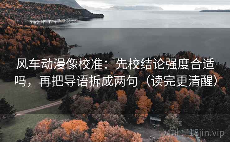 风车动漫像校准：先校结论强度合适吗，再把导语拆成两句（读完更清醒）